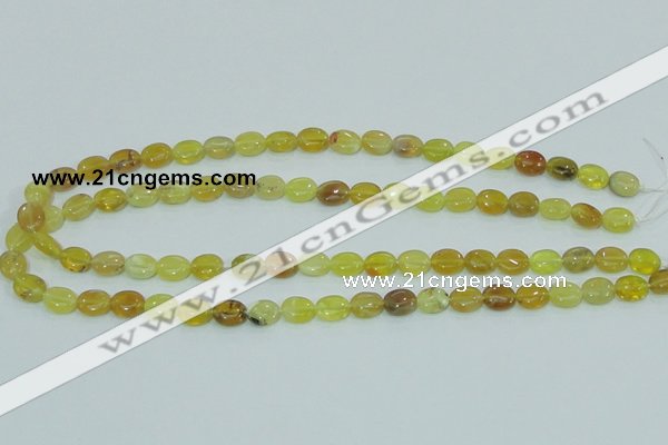 COP360 15.5 inches 8*10mm oval yellow opal gemstone beads wholesale