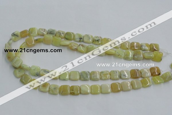 COP372 15.5 inches 12*12mm square yellow opal gemstone beads
