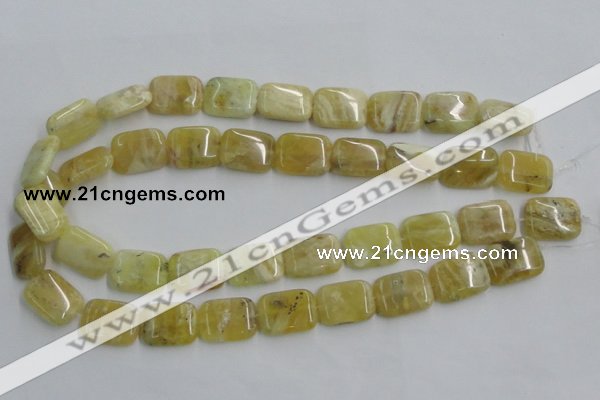 COP374 15.5 inches 15*20mm rectangle yellow opal gemstone beads