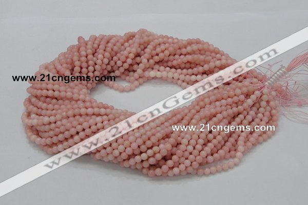 COP401 15.5 inches 4mm round Chinese pink opal gemstone beads