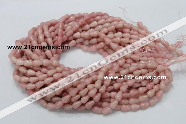 COP411 15.5 inches 6*10mm teardrop Chinese pink opal gemstone beads