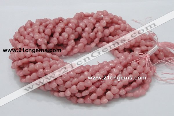 COP412 15.5 inches 8*8mm heart Chinese pink opal gemstone beads