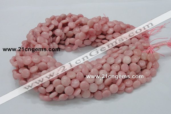 COP413 15.5 inches 10mm flat round Chinese pink opal gemstone beads