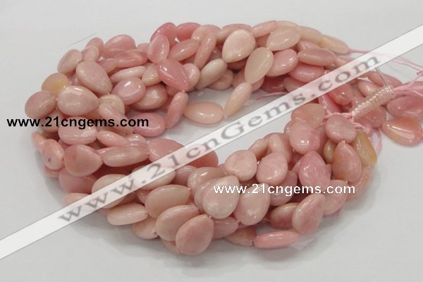 COP424 15.5 inches 12*18mm flat teardrop Chinese pink opal gemstone beads