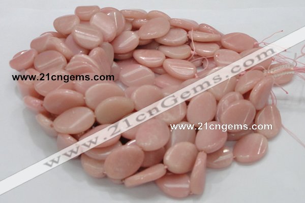 COP426 15.5 inches 18*25mm twisted oval Chinese pink opal gemstone beads