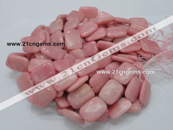 COP428 15.5 inches 20*30mm rectangle Chinese pink opal gemstone beads