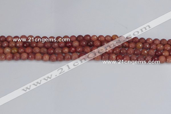 COP441 15.5 inches 4mm faceted round African blood jasper beads