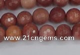 COP442 15.5 inches 6mm faceted round African blood jasper beads