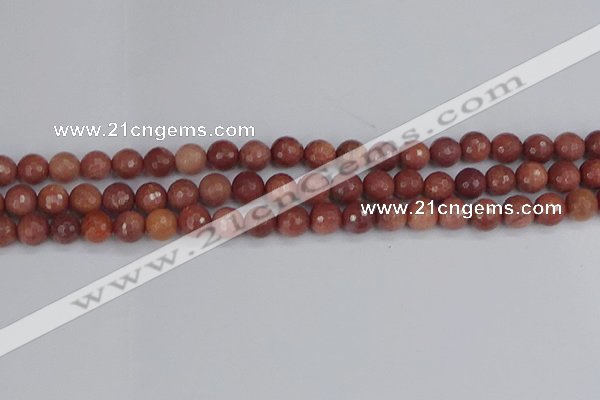 COP442 15.5 inches 6mm faceted round African blood jasper beads