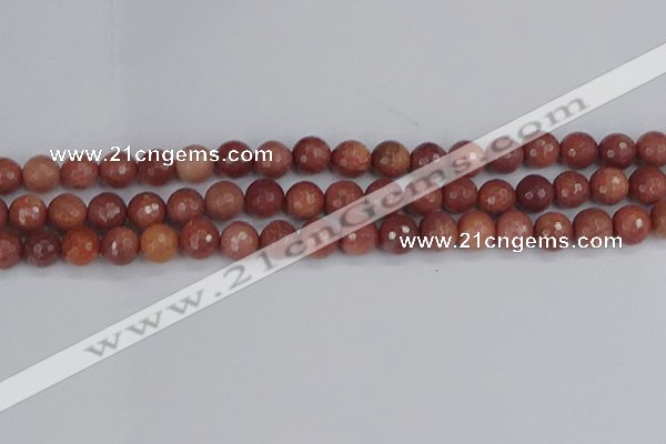 COP443 15.5 inches 8mm faceted round African blood jasper beads