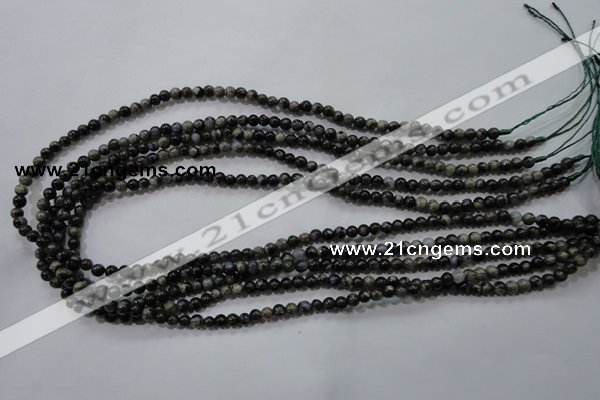 COP451 15.5 inches 4mm round natural grey opal gemstone beads