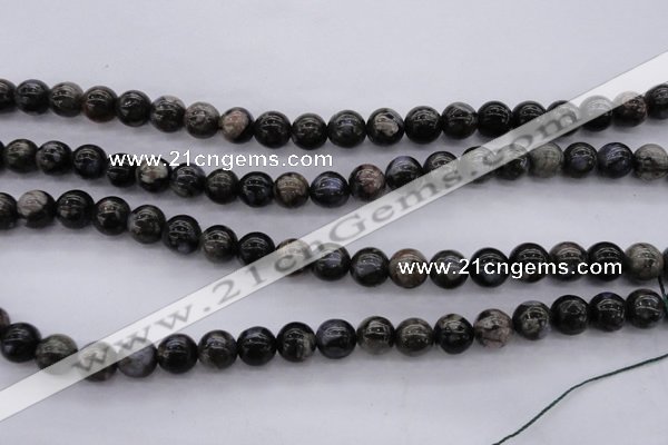 COP453 15.5 inches 8mm round natural grey opal gemstone beads