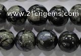 COP456 15.5 inches 14mm round natural grey opal gemstone beads