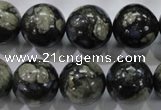 COP457 15.5 inches 16mm round natural grey opal gemstone beads