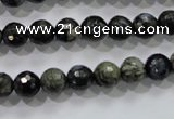 COP462 15.5 inches 8mm faceted round natural grey opal gemstone beads