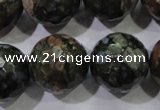 COP468 15.5 inches 20mm faceted round natural grey opal gemstone beads