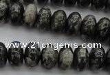 COP470 15.5 inches 10*14mm rondelle natural grey opal beads