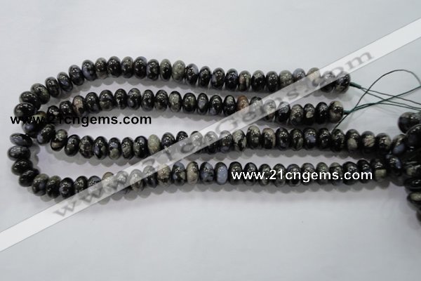 COP471 15.5 inches 8*12mm rondelle natural grey opal gemstone beads