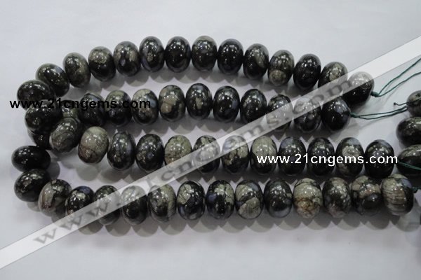 COP473 15.5 inches 13*18mm rondelle natural grey opal gemstone beads