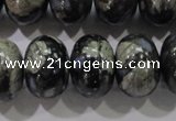 COP474 15.5 inches 15*20mm rondelle natural grey opal gemstone beads