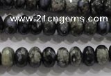 COP475 15.5 inches 6*10mm faceted rondelle natural grey opal beads