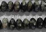 COP476 15.5 inches 8*14mm faceted rondelle natural grey opal beads