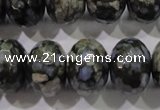 COP479 15.5 inches 15*20mm faceted rondelle natural grey opal beads