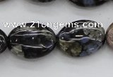COP497 15.5 inches 12*16mm oval natural grey opal gemstone beads