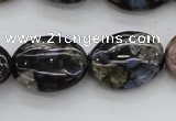 COP497 15.5 inches 12*16mm oval natural grey opal gemstone beads