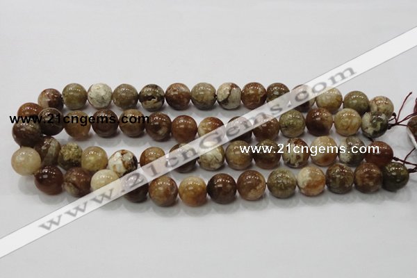 COP504 15.5 inches 14mm round natural red opal gemstone beads