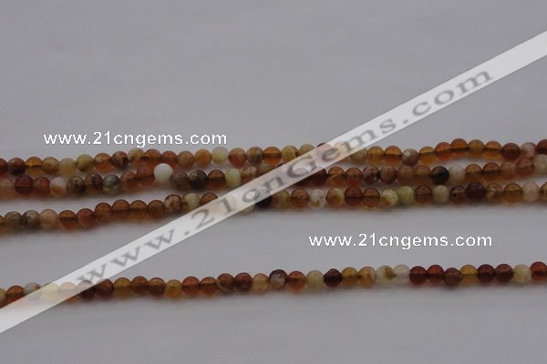 COP508 15.5 inches 4mm round natural red opal gemstone beads