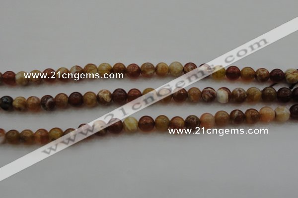 COP509 15.5 inches 6mm round natural red opal gemstone beads