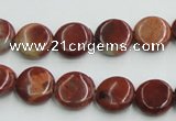 COP521 15.5 inches 12mm flat round red opal gemstone beads wholesale