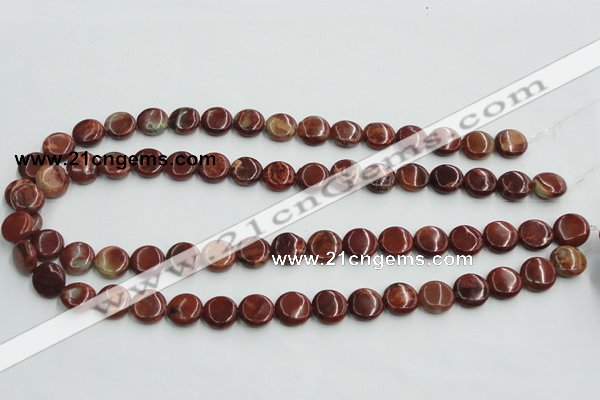 COP521 15.5 inches 12mm flat round red opal gemstone beads wholesale