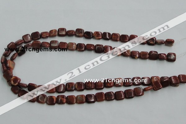 COP525 15.5 inches 10*10mm square red opal gemstone beads wholesale