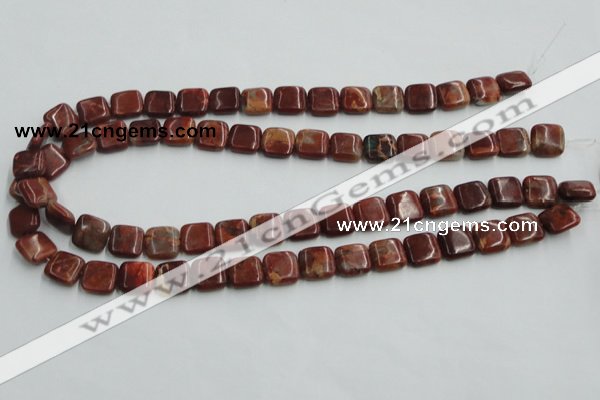 COP526 15.5 inches 12*12mm square red opal gemstone beads wholesale