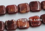 COP527 15.5 inches 14*14mm square red opal gemstone beads wholesale