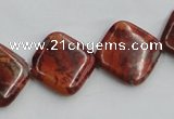 COP528 15.5 inches 18*18mm diamond red opal gemstone beads wholesale