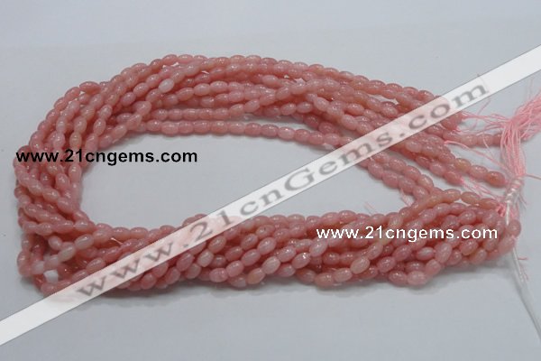 COP55 15.5 inches 5*7mm rice natural pink opal gemstone beads