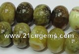 COP552 15.5 inches 15*20mm rondelle yellow & green natural opal beads