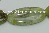 COP556 15.5 inches 20*40mm oval yellow & green natural opal beads