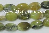 COP562 15.5 inches 10*14mm oval natural yellow & green opal beads