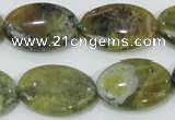 COP564 15.5 inches 18*25mm oval natural yellow & green opal beads