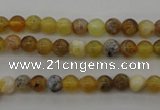 COP586 15.5 inches 4mm round natural yellow & green opal beads