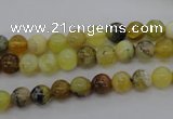 COP587 15.5 inches 6mm round natural yellow & green opal beads