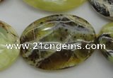 COP593 15.5 inches 25*35mm oval natural yellow & green opal beads