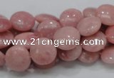 COP60 15.5 inches 12mm flat round natural pink opal gemstone beads