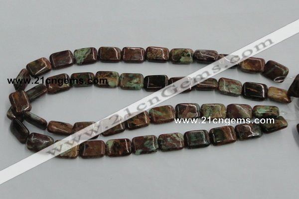 COP610 15.5 inches 13*18mm rectangle green opal gemstone beads