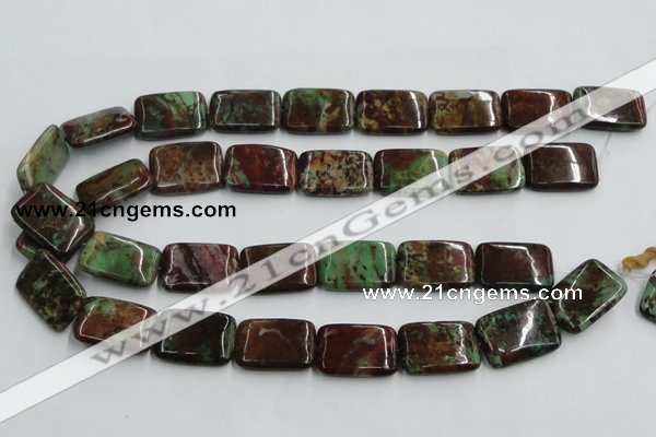 COP611 15.5 inches 18*25mm rectangle green opal gemstone beads