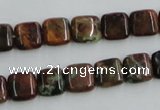 COP612 15.5 inches 10*10mm square green opal gemstone beads